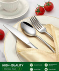 20 Piece Stainless Steel Flatware Set For Four People Everyday Dining Utensils With Knives Forks Spoons And Tea Spoons Mirror Polished Finish Food Grade Stainless Dishwasher Safe Ideal For Home Restaurants Or Hotels