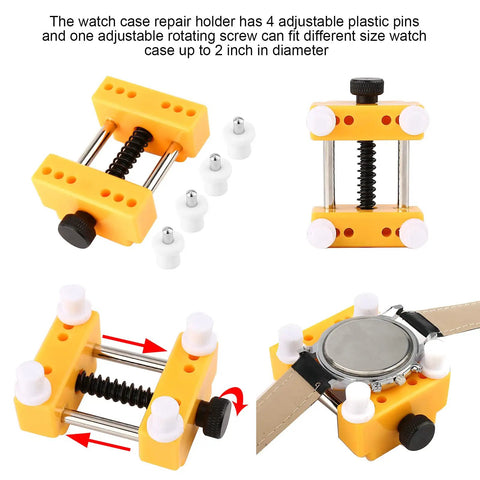 Watch Battery Replacement Toolkit With 9 Piece Essential Set Including Case Opener, Back Remover, Holder, Precision Screwdrivers
