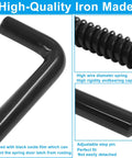 Rock Solid Trailer Gate Pin Latch Repair Kit With 0.56 Inch Barrel Bolt Lock For Cargo Trailers And Gates Rust Proof Anti Corrosion Security Hardware Two Pack detailed close-up of a black steel spring latch