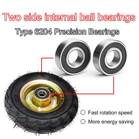 Detailed view of double ball bearings for Beefy Heavy Duty Swivel Caster Wheels with Side Brakes and reinforced rubber treads.