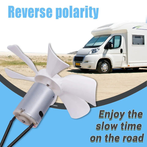 6-Inch RV Vent Fan Blade With 12V D-Shaft Motor Replacement for RV Bathroom Exhaust Vent, white blades shown with RV