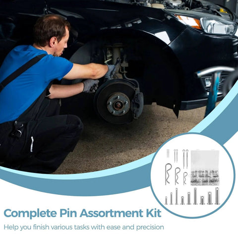 Mechanic using Beefy 122 Pcs Pins Kit With Clevis Pins In M4 M6 M8 Sizes, Cotter Pins In M1.5 M2 M3 And R Clips In M1.5 M2 M3, 304 Stainless Steel Fasteners for repairs.