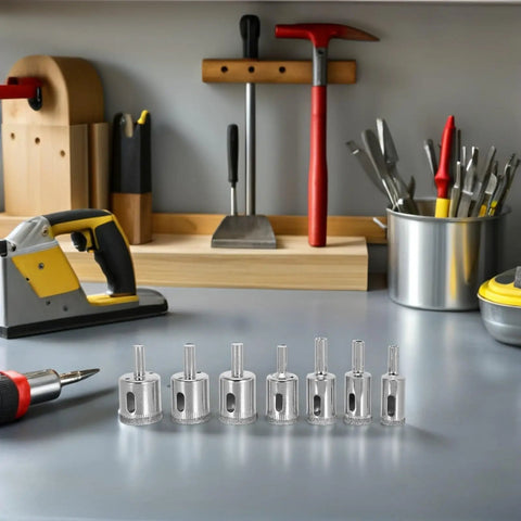 20 Piece Diamond Hole Saw Set For Tile Glass Marble Cutting With Low Vibration Design And Quick Heat Dissipation To Make Precise Drilling Jobs Super Easy And Smooth For All Your Home Reno Adventures, metal core bits