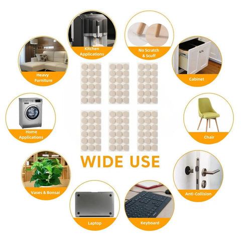 Self Adhesive Felt Furniture Pads Three Quarter Inch Round For Hardwood Floors Protects Flooring Anti Scratch 96 Pcs Chair Feet Sliders Move Furniture Smoothly And Quietly