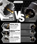 FROOOK 22-piece carbide hole saw kit for metal with titanium pilot and 3 L-wrenches visible.