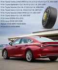Toyota Brake Master Cylinder Fluid Reservoir Cap Replacement With Beefed-Up Leak-Proof Seal next to a red Toyota sedan