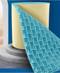High Density Self Adhesive Acoustic Foam Wall Panels Studio Soundproof Padding Rolls in blue, showcasing textured surface.