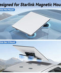 Heavy Duty Four Pack Starlink Mini Gen 3 Magnetic Mount Plates on vehicle roof demonstrating adhesive and magnetic setup.