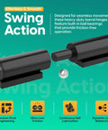 7 Inch Weld On Hinges For Metal, Black Barrel Hinge Set, showing barrel hinges with precision pivot engineering and ball bearings.