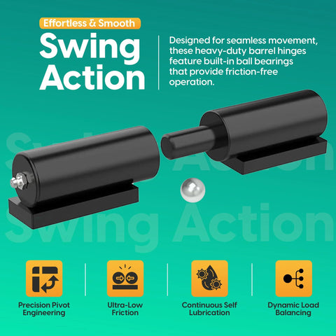 Heavy Duty 7 Inch Weld On Gate Hinges Black Barrel 2 Pack For Metal Gates And Trailer Gates 1.38 Inch Barrel 0.87 Inch Pin 1102 Lb Capacity Each Wrought Iron Weld On Hinges For Rugged Gate Performance Bisagras Para Puertas De Metal shown with precision pivot engineering.