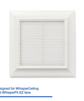 Designer Grille Fan Cover for Exhaust Fans 13 Inch Square - ABS Snap On Vent Grille With White Finish, Slim Beveled Edge
