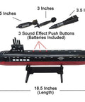 Image of Sixteen Point Five Inch Black Submarine Toy With Realistic Sound Effects Includes Two Torpedoes And An Anti Radar Missile