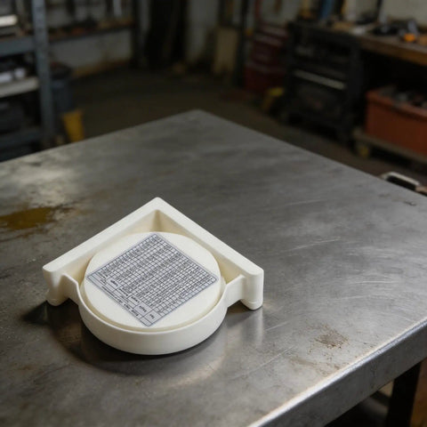 Digital Inclinometer Angle Finder With Magnetic Base for Pros and DIYers on metal surface in workshop, industrial grade ABS.