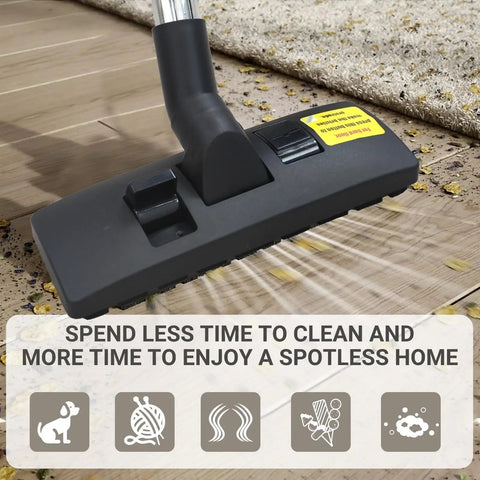 One And One Quarter Inch Vacuum Floor Brush With Two In One Head For Hard Floors And Carpets, Includes 35mm Adapter
