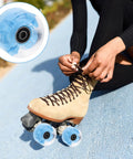 Luminous Roller Skate Wheels 4 Pack PU Light Up Quad Skates Wheels For Outdoor Skating Durable Wear Resistant Replacement Parts With Blue Glow For Adults