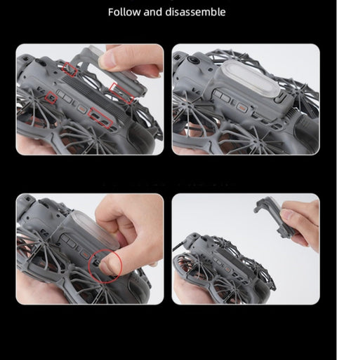 Color Changing LED Landing Gear For DJI Neo 2 Drones With Rechargeable Night Lighting Height Boost disassembly steps.