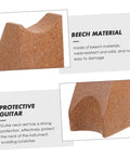 Close-up of beech wood guitar neck rest from Ultimate Guitar Neck Rest Repair Kit With Premium Basswood Work Mat For Electric And Bass Care Luthier Essentials Easy Portable Travel Setup.