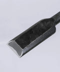 Heavy Duty Japanese Wood Chisel One Inch Hand Forged White Steel Number Two Blade Razor Sharp Edge from angled view.