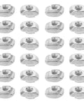 Forty Pieces Of Sturdy Hammer Head T Slot Nuts Made From Premium Carbon Steel arranged in rows for M3 and M5 fastening needs.