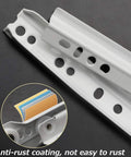 Heavy-Duty Drawer Slides For Wood Drawers And Office Furniture, Smooth 2-Section Roller Rails With Partial Extension, 35kg Load Capacity, Durable Metal Hardware, Easy Install, 1 Pair, white steel rails