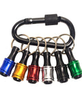 Six Piece Color Coded Screwdriver Bit Holder Set With Keychain Adapter Durable Steel One Quarter Inch Hex Shank