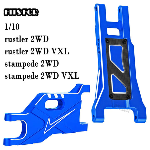 Alloy Front And Rear A Arms Upgrade For 1/10 Rustler 2WD And Stampede 2WD VXL RC Cars Navy Blue CNC Machined Aluminum