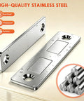 Three Pack Magnetic Door Catch Set With Dual Magnets Heavy Duty 30 Lb Cabinet Catches Secure With Screws Or Double Sided Tape Silver Finish For Cabinets And Drawers shown with waterproof silver finish and screws.