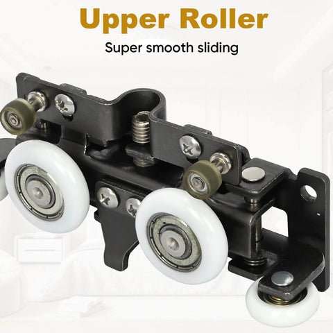 Upper roller for Hidden Barn Door Hardware Kit With 48 Inch Track System Heavy Duty Quiet Roll Interior Door Track Kit