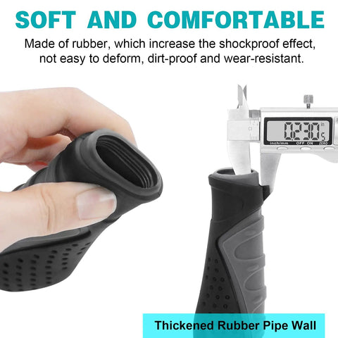 Close-up of Antislip Bicycle Handlebar Grips Protector For Mountain Road And Folding Bikes Black And Grey Soft TPR Rubber