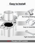 1.75 Inch Split Flange Repair Kit For Exhaust Pipes Carbon Steel Oval Pipe Connectors With Hex Socket Bolts showing installation detail.
