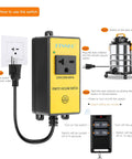 220V Rock Solid Plug And Play Remote Switch With Dead Simple One Touch Control Built In Auto Timer To Shut Down Woodworking Dust Collectors Quick Install Zero Hassle Operation Straight Out The Box next to a vacuum unit and plug.