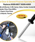 Heavy Duty Fuel Tank Door Rivet 10 Pack Gas Cap Screw Fastener Clips For Toyota Lexus Camry Corolla RAV4 Tacoma close-up detail