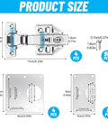 Stainless Steel Cabinet Door Hinges Kit With Soft Close Hinges, 112-Piece DIY Repair Set size and component details