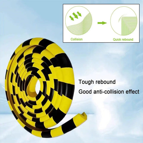 Rubber Foam Edges Protector For Sharp Corners 5m Long Black And Yellow Self Adhesive Wall Guards Safe Corner Padding