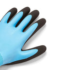 Durable Work Gloves With 15 Gauge Polyester And 10 Gauge Acrylic Double Shell Latex Fully Coated Palm Sandy Latex Grip Blue Size 9 Large