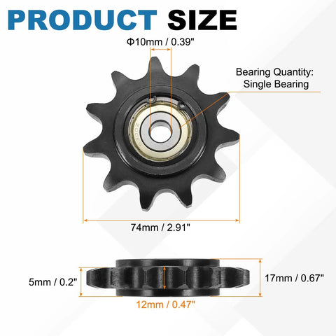 Built To Last Heavy Duty Roller Chain Idler Sprocket Type C With 10mm Bore 11 Tooth For Three Quarters Inch Pitch Black Oxide