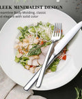 Salad served with 20 Piece Flatware Set For 4 In 18/10 Stainless Steel, Mirror Polished Silverware, Knife and Fork Visible