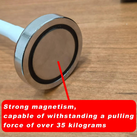 Close-up of strong magnet base of Inspection Mirror Tool With 360 Degree Swivel Adjustable Head And Telescoping Stick For Tight Spaces