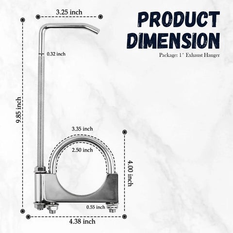 Heavy Duty 2.5 Inch Exhaust Hangers With 360 Degree Adjustable Muffler Hanger Clamp dimensions and details