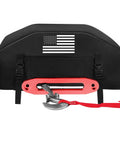 Heavy Duty Winch Cover With American Flag Design Waterproof Dustproof Protection For Universal Fit On 8K To 13500 Lb Electric Pulling Machines Gear Outdoor Truck Jeep Accessories