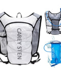 Ultra Lightweight Hydration Backpack For Women With 1.5L Water Bag No Bounce Running Vest in white with adjustable straps