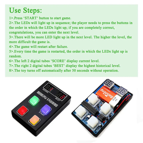 Beginner Friendly Soldering Practice Kit for Adults With Memory Training Easy Electronic DIY Project Set handheld device guide