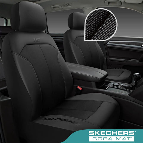 GOGA Mat Oxford Cloth Waterproof Front Seat Covers For Most Cars, SUVs And Trucks Universal Fit shown installed