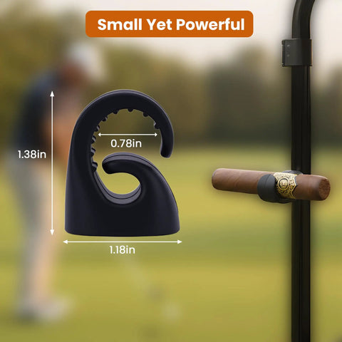 Magnetic Cigar Holder For Golf Cart Two Pack With Super Strong Magnet And Non Slip Silicone Grip showing size dimensions