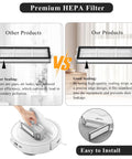 Comparison of HEPA filters showing sealing quality for Qrevo S Curve Pro Plus MaxV Edge vacuum with focus on Replacement HEPA Filter Set