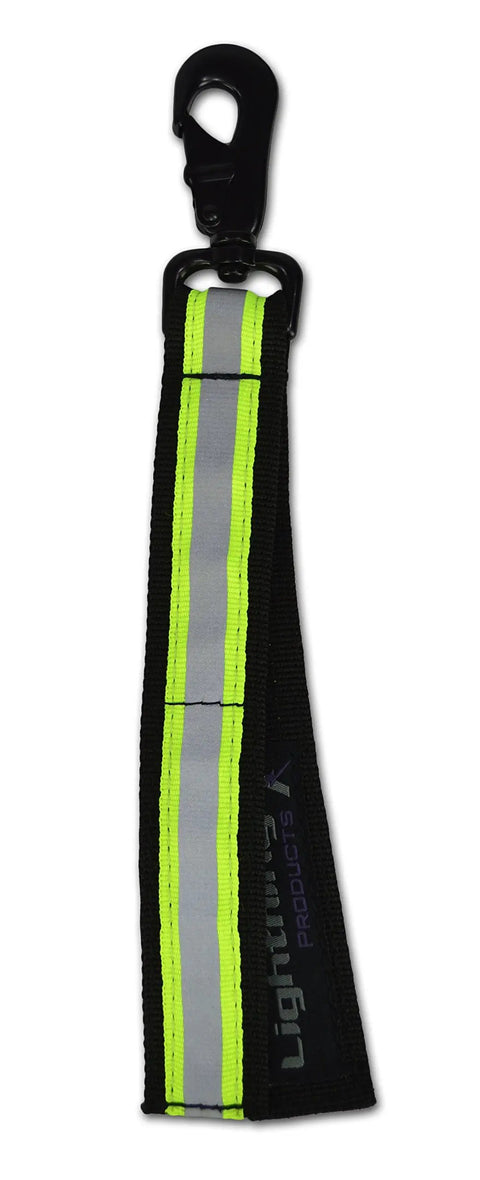 Heavy Duty Firefighter Glove Strap For Turnout Gear With Reflective Trim Extra Wide Ballistic Nylon Webbing Lime Silver Tape