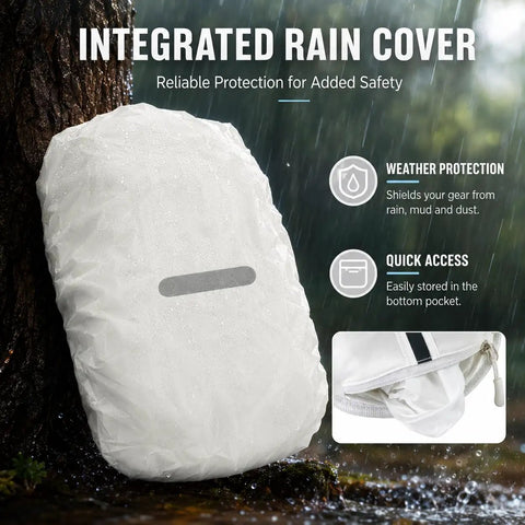 Ultra Lightweight Hydration Backpack For Women With 1.5L BPA Free Water Bladder No Bounce Fit Reflective Straps Rain Cover shown