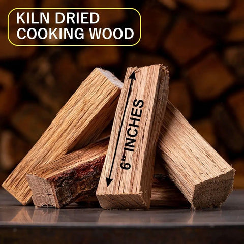 Kiln Dried Pizza Oven Wood Logs 6 Inch For Grills And Smokers With Hickory Oak And Cherry Blend USDA Certified 12 Lbs