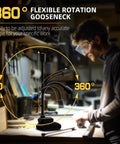 Boss Level Ultra Bright 2000 Lumen Magnetic Gooseneck Work Light, Rechargeable 5000mAh, 360 Degree Flexible Mechanic Lamp With Hook in workshop setting