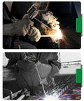 Heavy Duty 300A Welding Stinger And Electrode Holder Crafted With Raw Copper Jaw Cool Touch Isolated Handle Rock Solid Non Slip Grip in action during stick welding.
